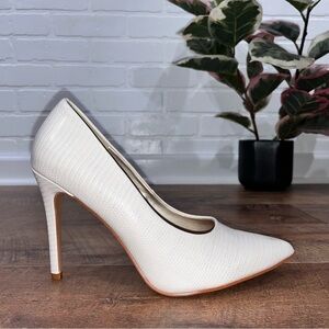 Torta Caliente Faux Snakeskin Heels